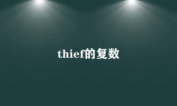 thief的复数