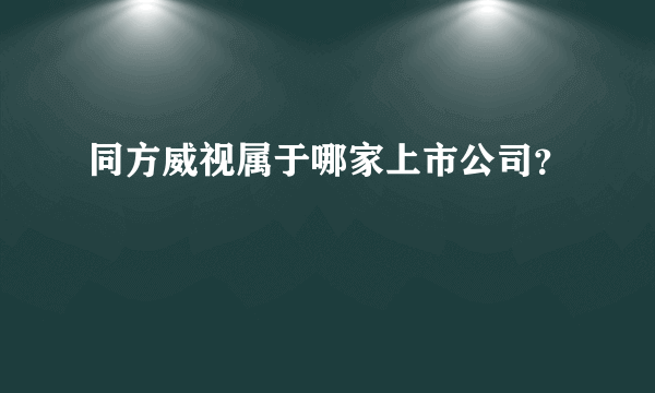 同方威视属于哪家上市公司？