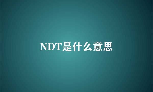 NDT是什么意思