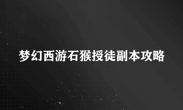 梦幻西游石猴授徒副本攻略