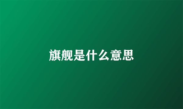 旗舰是什么意思