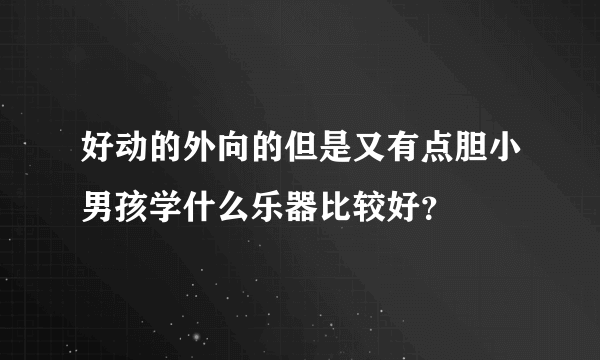 好动的外向的但是又有点胆小男孩学什么乐器比较好？