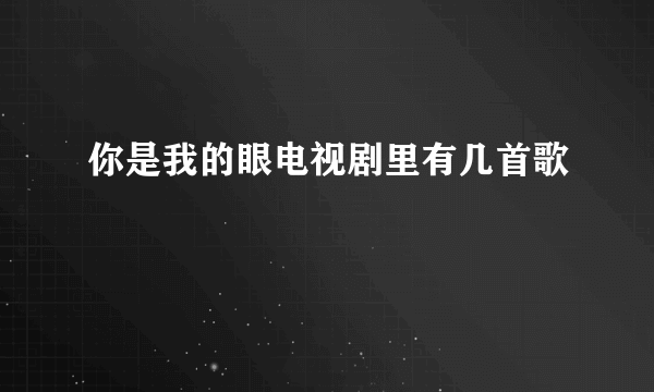 你是我的眼电视剧里有几首歌