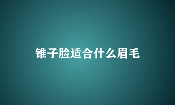 锥子脸适合什么眉毛