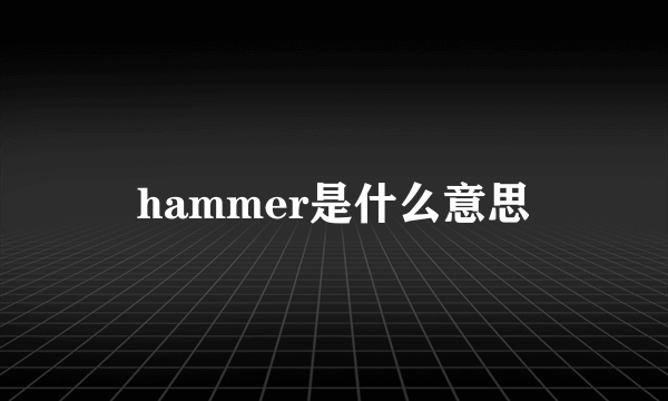 hammer是什么意思