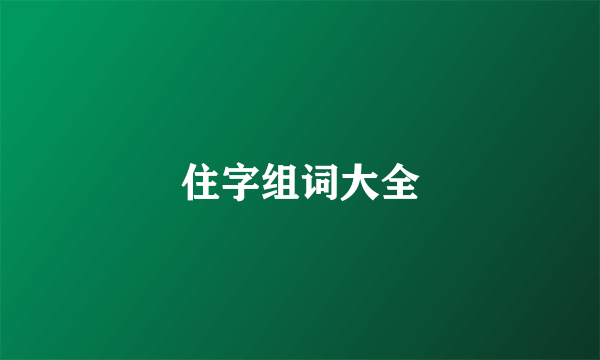 住字组词大全