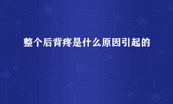 整个后背疼是什么原因引起的