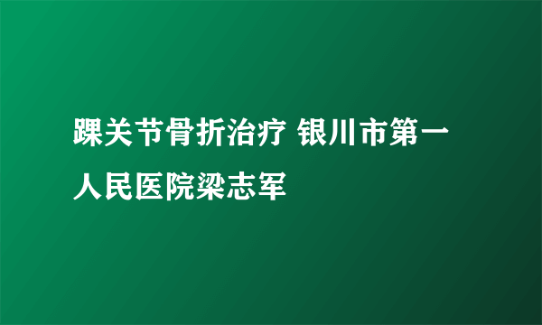 踝关节骨折治疗 银川市第一人民医院梁志军