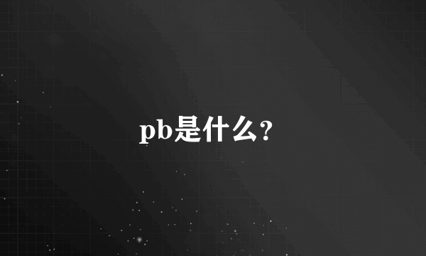 pb是什么？