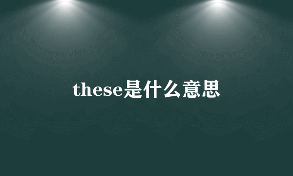 these是什么意思