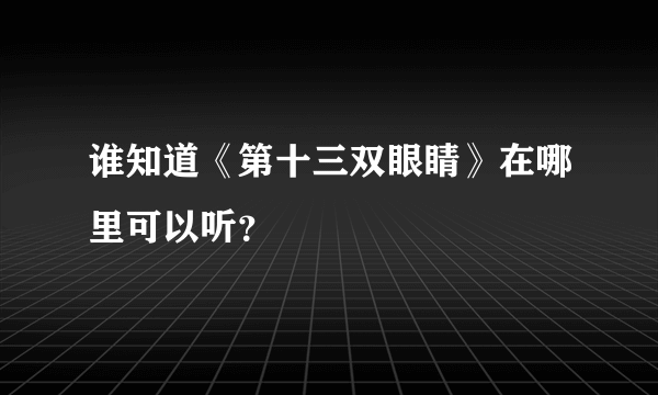 谁知道《第十三双眼睛》在哪里可以听？