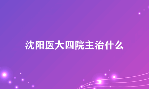 沈阳医大四院主治什么