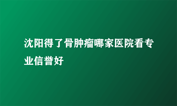 沈阳得了骨肿瘤哪家医院看专业信誉好