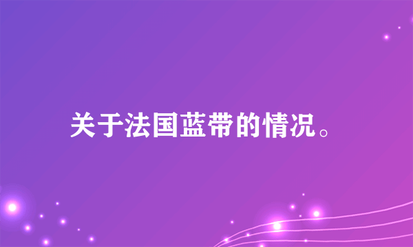 关于法国蓝带的情况。