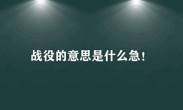 战役的意思是什么急！