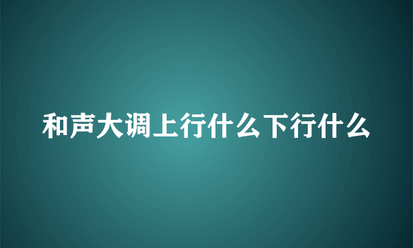 和声大调上行什么下行什么