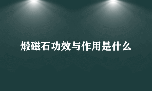 煅磁石功效与作用是什么