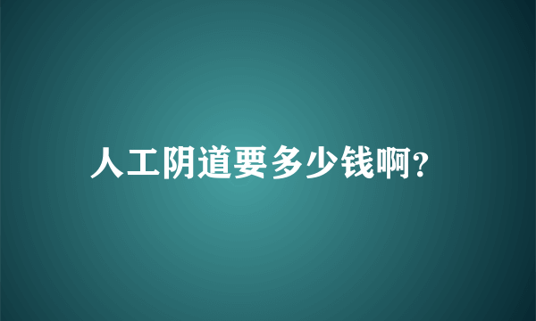 人工阴道要多少钱啊？