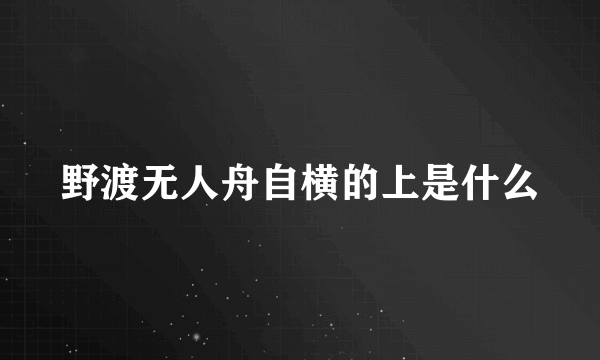 野渡无人舟自横的上是什么