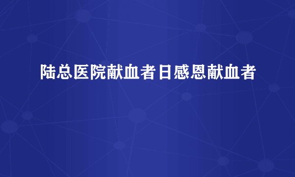 陆总医院献血者日感恩献血者