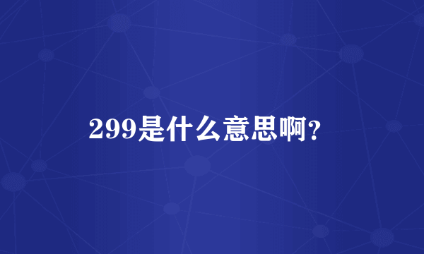 299是什么意思啊？