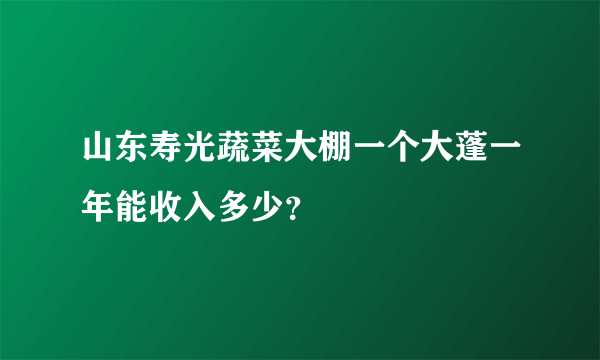 山东寿光蔬菜大棚一个大蓬一年能收入多少？