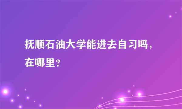 抚顺石油大学能进去自习吗，在哪里？